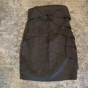 Black white Polka Dot Strapless Dress